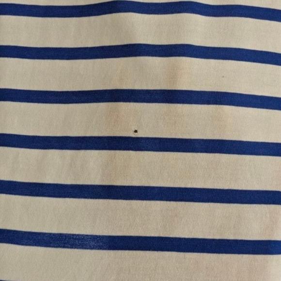 J Crew Blue and White Striped Eyelet Top Size Small - Picture 7 of 9